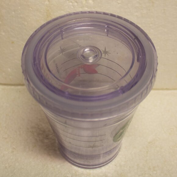 Starbucks 2012 Double Walled Winter Holiday Red Fox Clear Tumbler (no straw) - Picture 5 of 7